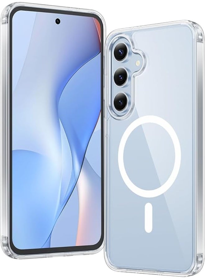 MagSafe-Compatible Case for Samsung Galaxy S24 – Transparent Magnetic Cover | Supports Wireless Charging | Anti-Scratch & Shockproof | Slim Hard Case  - Image 1