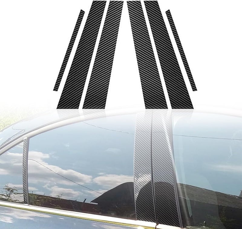 DEMULAX Carbon Fiber Look Window Pillar Trim for BMW 3 Series - Image 1