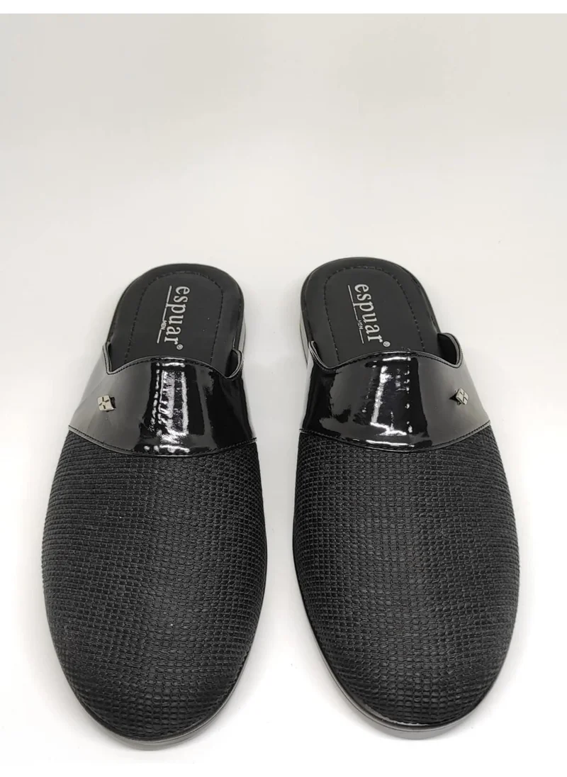اسبوار 424 Straw Pattern Men's Slippers - Black