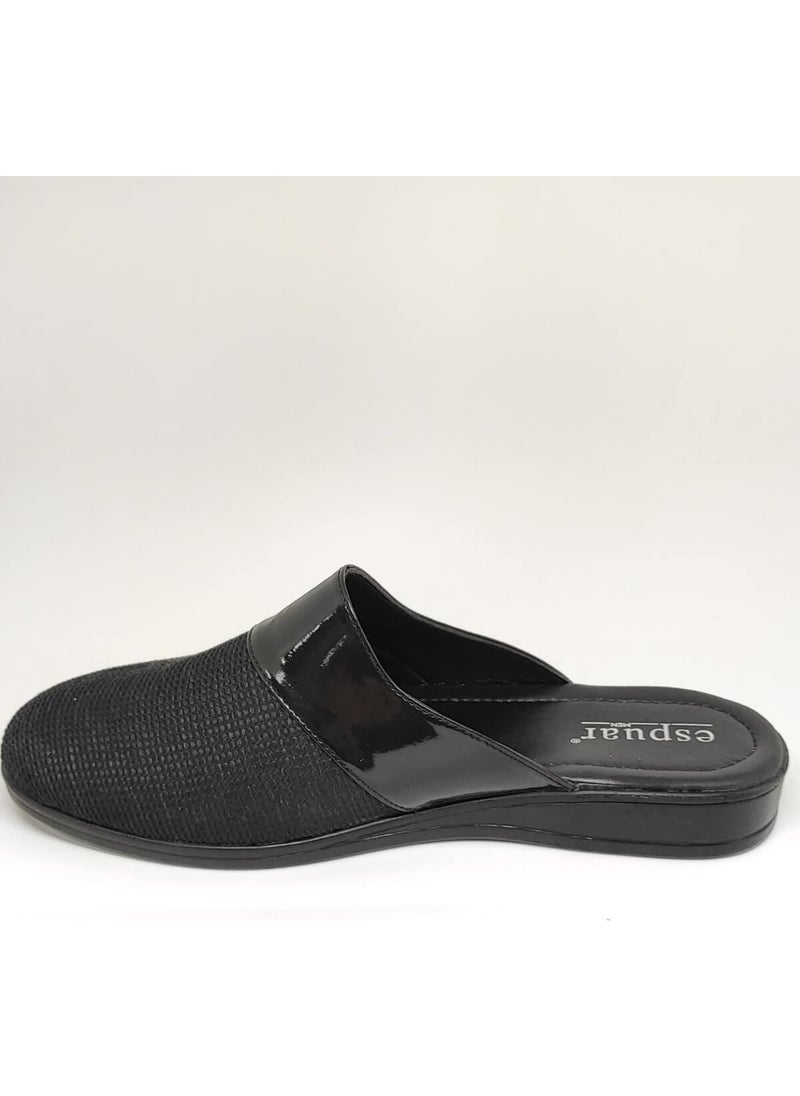 Espuar 424 Straw Pattern Men's Slippers - Black  - Image 2