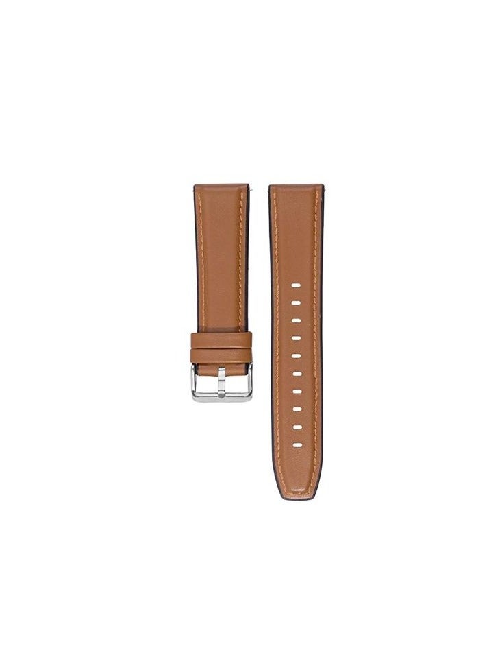 22mm  Leather Silicon Strap Compatible with 22 mm Strap for Compatible with Xiaomi Redmi Watch 5 Active/Redmi Watch 5 Lite, - (Only Strap) Smart Band Bracelet Straps... Camel Silver Buckle - Image 2