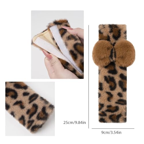 JINXU 2 Pack Seat Belt Cover Pad, Cute Plush Leopard Print Seatbelt Covers Seatbelt Shoulder for More Comfortable Driving, Plush Fluffy Soft Seat Belt Cover, Car Interior Accessories - Image 3