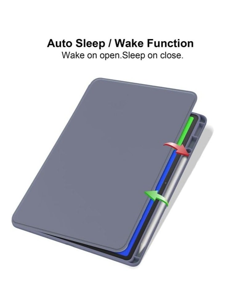 For Lenovo Idea Tab Pro 12.7-inch (2025) TB373FU TB375FC Tablet Leather Case with Auto Sleep/Wake Function, 360 Degree Rotating StandTransparent Acrylic Back Cover with Pen Holder - Image 2