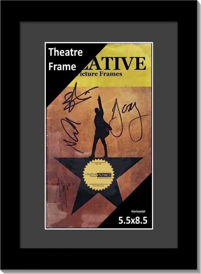 Creative Picture Frames [8.5x11bk-b Black Theatre Frame with Black Matting, Holds 5.5x8.5-inch Media with Installed Hanger and Stand (Theatre Bill Not Included) - Image 1