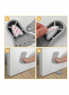 Excefore Rubber Door Stopper Security Door Stop Wedge Door Wedge For Door Gaps And Prevents Locking, Door Stop Wedge For All Floor Types And Carpet Heavy Duty Door Clip 2 Piece  - Image 5