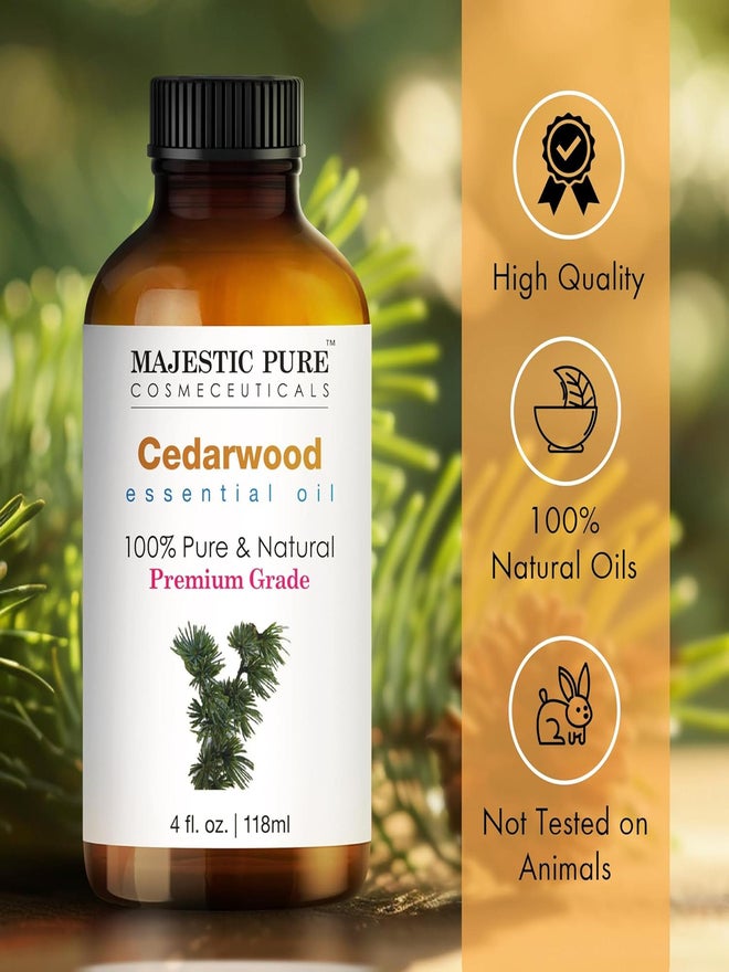 Majestic Pure زيت خشب الأرز النقي من ماجستيك بيور مع قطارة زجاجية، 118 مل - Image 2