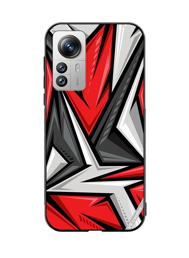 VR CREATIVE Protective Case Cover For Xiaomi 12X Texture Sports Racing Style Red Color Design Multicolour - Image 1