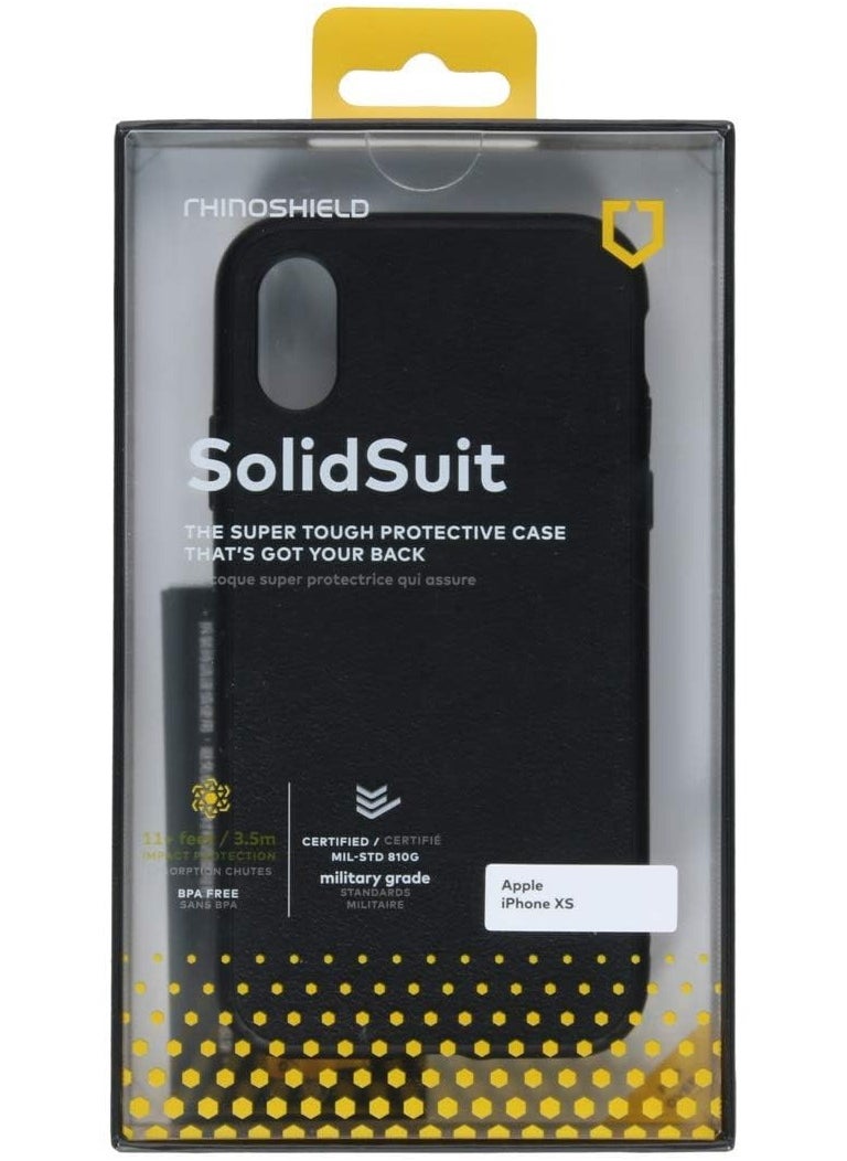راينوشيلد حافظة هاتف واقية Solidsuit لهاتف Iphone Xs مصنوعة من الجلد والأسود  - Image 5