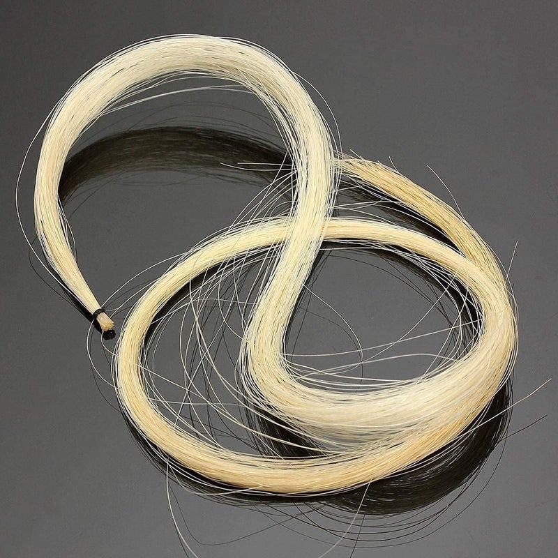 KAIY 2 Hanks Mongolian Horse Bow Hair for Violin, Professional Violin Bow Hair Made of Genuine, 29.5 Inch Natural White - Image 3