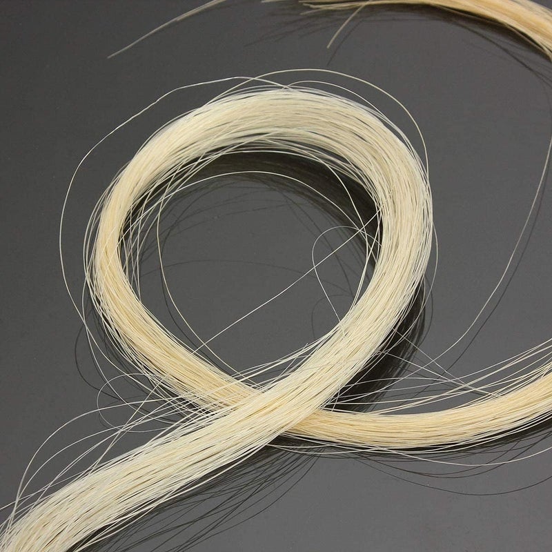 KAIY 2 Hanks Mongolian Horse Bow Hair for Violin, Professional Violin Bow Hair Made of Genuine, 29.5 Inch Natural White - Image 4