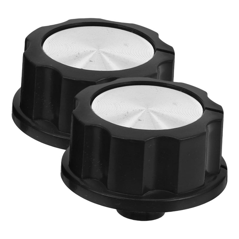 2 Pcs Black Barbecue Knobs for Camping Stove Grill Control Timer Switch - Image 2