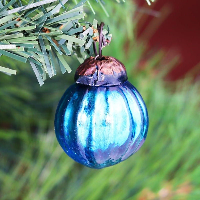 Indian-Shelf IndianShelf 50 Vintage Colourful Pumpkin Christmas Ornaments Unique Glass Christmas Balls for Christmas Tree Halloween New Year Valentine Day Holidays Event Wedding Party Decor1 Inch - Image 2