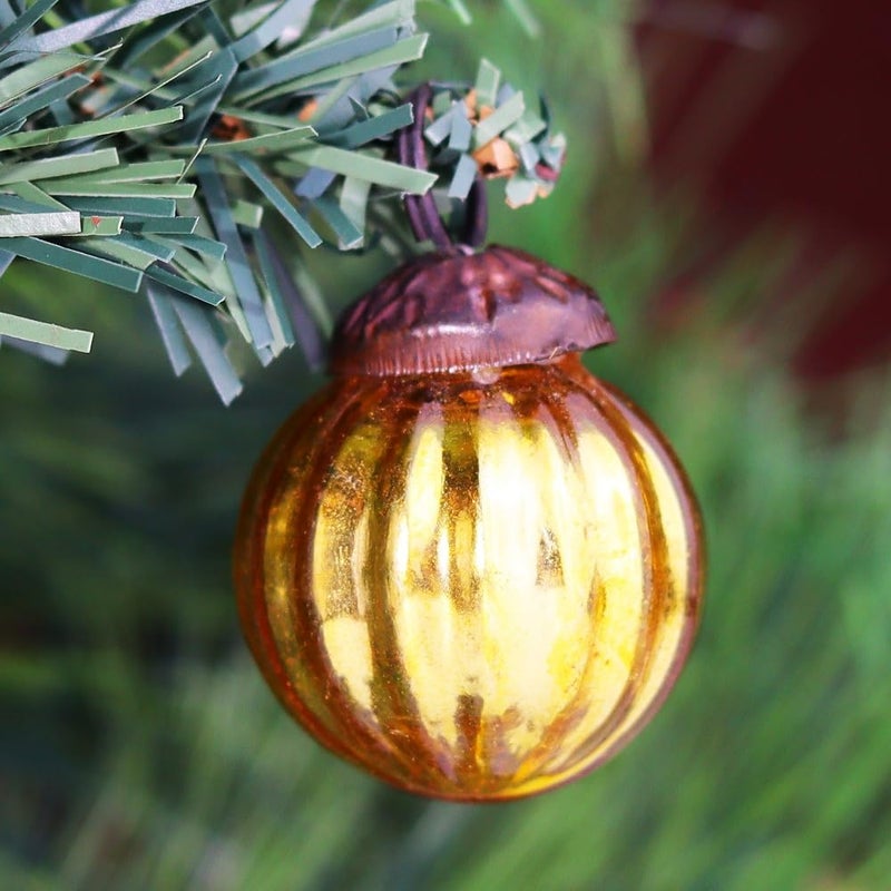 Indian-Shelf IndianShelf 50 Vintage Colourful Pumpkin Christmas Ornaments Unique Glass Christmas Balls for Christmas Tree Halloween New Year Valentine Day Holidays Event Wedding Party Decor1 Inch - Image 4
