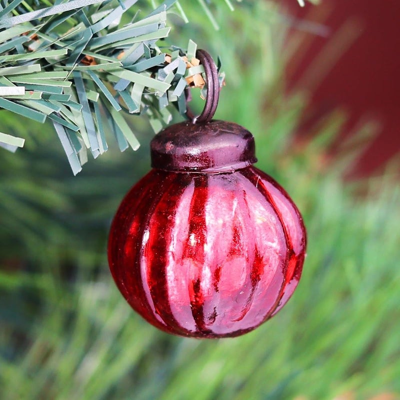 Indian-Shelf IndianShelf 50 Vintage Colourful Pumpkin Christmas Ornaments Unique Glass Christmas Balls for Christmas Tree Halloween New Year Valentine Day Holidays Event Wedding Party Decor1 Inch - Image 5