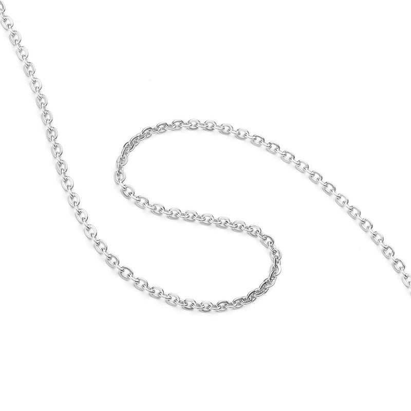 AmyRT Jewelry 1.2mm Titanium Steel Silver Cable Chain Necklaces for Women 16 in - Image 4