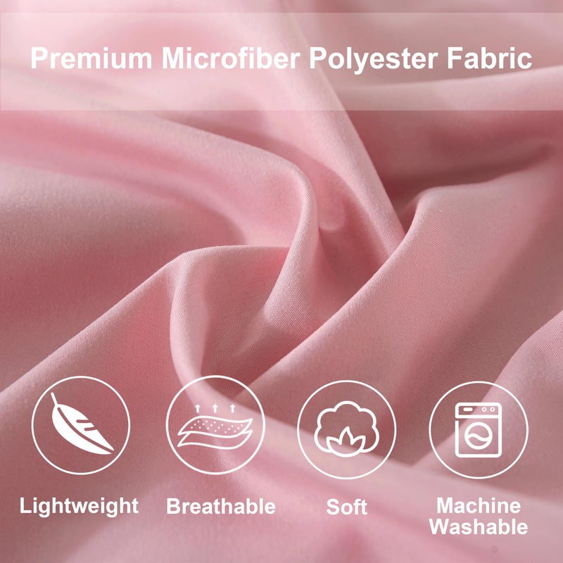 DOWNCOOL Full Size Comforter Sets, 7Pcs Full Size Bedding Sets Pink, All Season Down Alternative Bedding Comforter Sets with Comforter, Flat Sheet, Fitted Sheet, 2 Pillow Shams & 2 Pillowcases - Image 5
