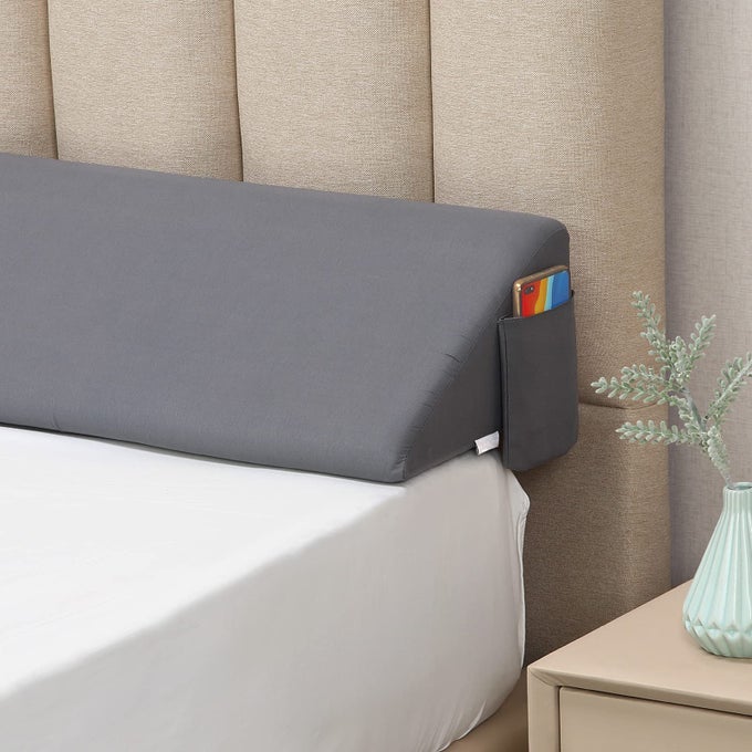 CAL KING SIZE BED WEDGE PILLOWHEADBOARD PILLOW MATTRESS WEDGE GAP FILLERCLOSE GAP 06 BETWEEN HEADBOARD AND MATTRESS GRAY 72X10X6