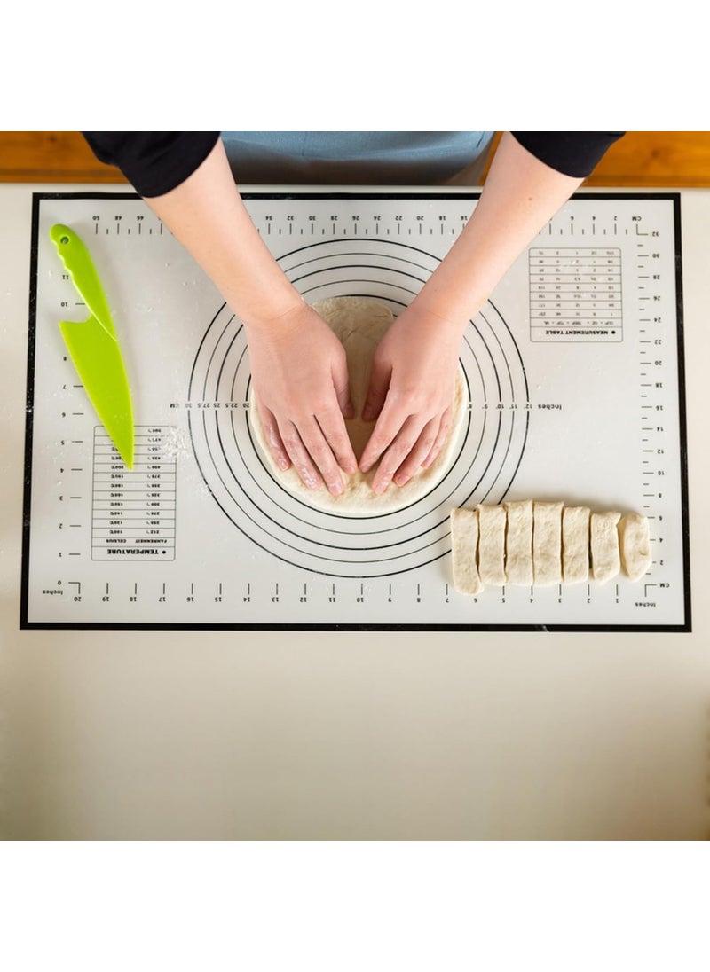 Cutting Edge Essentials Cutting Edge Essentials NonStick Silicone Baking Mat with Measurements NoSlip Baking Sheet for Roti Chapati Atta Dough Kneading and Fondant Rolling 51CM X 40CM Black Pack of 1  - Image 3