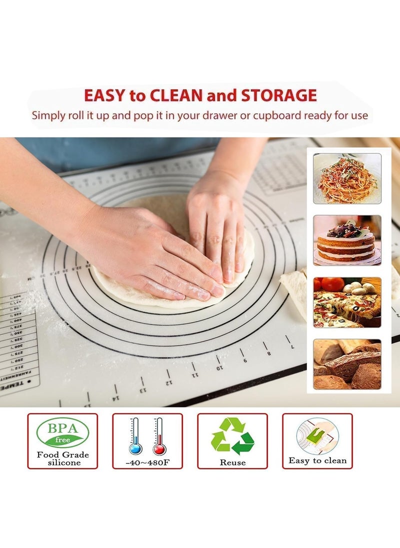 Cutting Edge Essentials Cutting Edge Essentials NonStick Silicone Baking Mat with Measurements NoSlip Baking Sheet for Roti Chapati Atta Dough Kneading and Fondant Rolling 51CM X 40CM Black Pack of 1  - Image 5