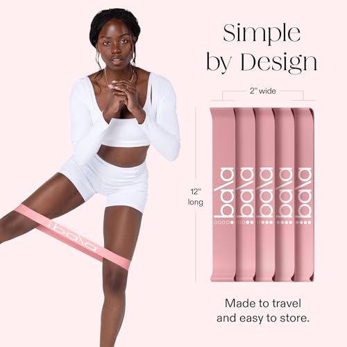 Bala Booty Bands Resistance Bands for Women & Men, 5-Pack - Elastic Exercise Bands for Working Out - Wrist, Ankle, Legs & Booty Bands - Workout Resistance Bands for Yoga, Pilates, Strength Training - Image 5