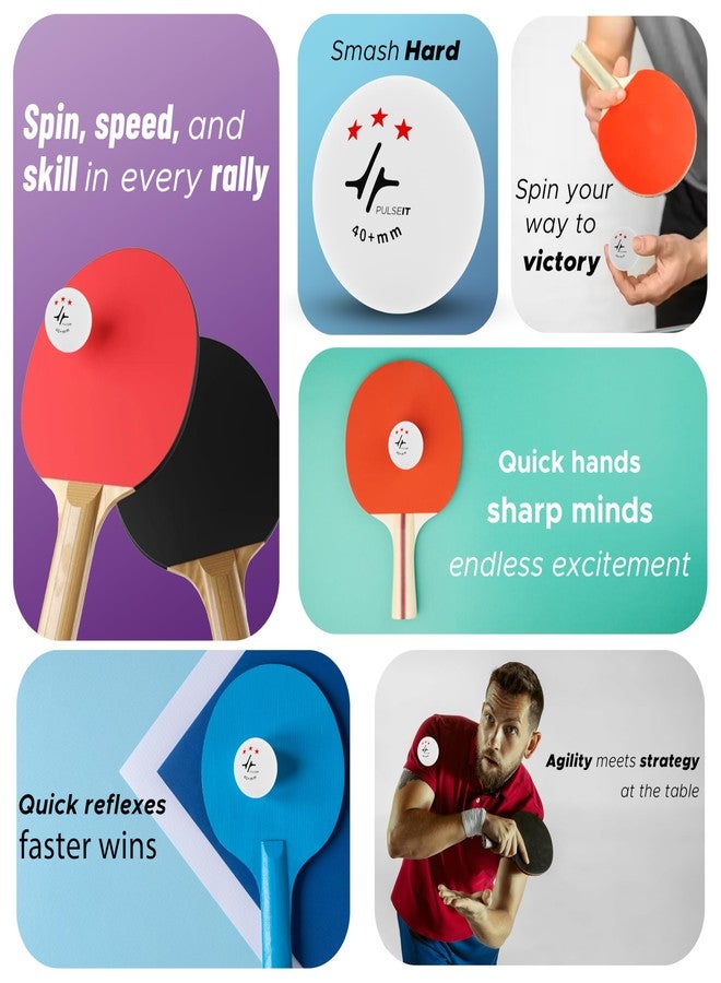 PulseITBounce - High Performance Table Tennis Balls, 40+ for Professional Matches, 3-Star Ping Pong Balls for Kids & Adults Training, Durable ABS Plastic (White) (Pack of 3) - Image 2