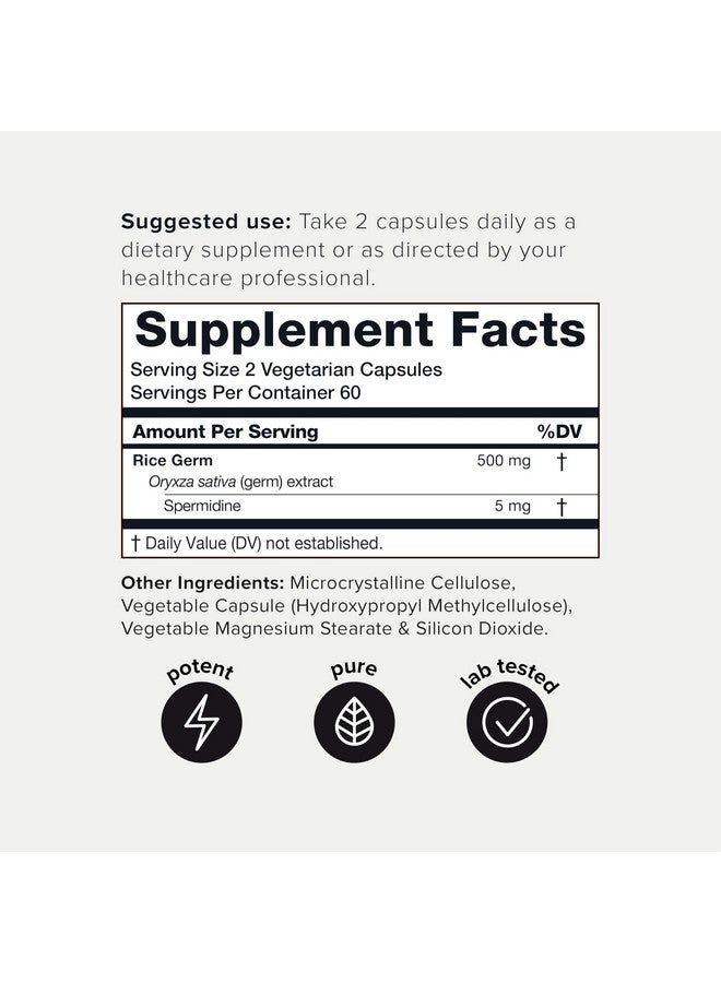 Toniiq مكملات سبيرميدين تركيز فائق 500 ملغ للرجال والنساء - سبيرميدين غير صناعي موحد لا يقل عن 1% سبيرميدين - 5 ملغ سبيرميدين لكل حصة من مستخلص جنين الأرز - Image 2
