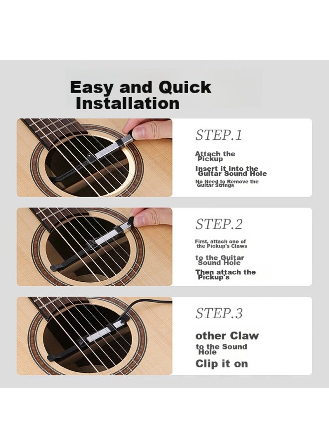 Meideal Guitar Pickup, Acoustic Guitar Pickup Without Drilling, Universal Pickup For Amplifiers And Guitars, Guitar Accessory - Image 4