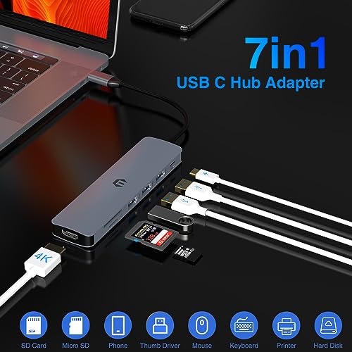 Tiergrade USB C Hub Multiport Adapter, 7-in-1 USB C Docking Station with HDMI, 100W PD, 3 USB 3.0, SD/TF Slot for MacBook Pro/Air, Type C Laptop - Image 3