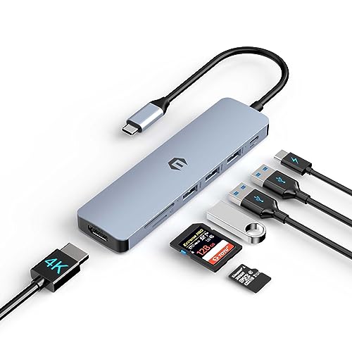 Tiergrade USB C Hub Multiport Adapter, 7-in-1 USB C Docking Station with HDMI, 100W PD, 3 USB 3.0, SD/TF Slot for MacBook Pro/Air, Type C Laptop - Image 1