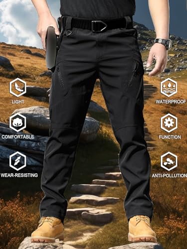 AUTIWITUA Men's Tactical Cargo Pants Water Resistant Lightweight Hiking Pants Outdoor Work Pants with Multi Pockets(No Belt) - Image 2