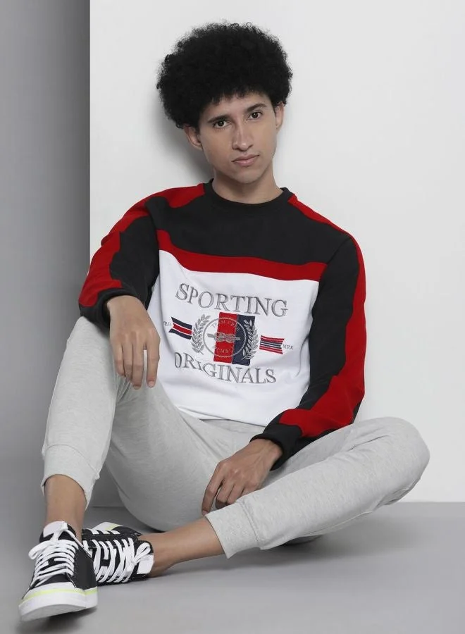 The Indian Garage Co  The Indian Garage Co Men Regular Fit Solid Crew Neck Full Sleeves Sweatshirt  | Best Price UAE