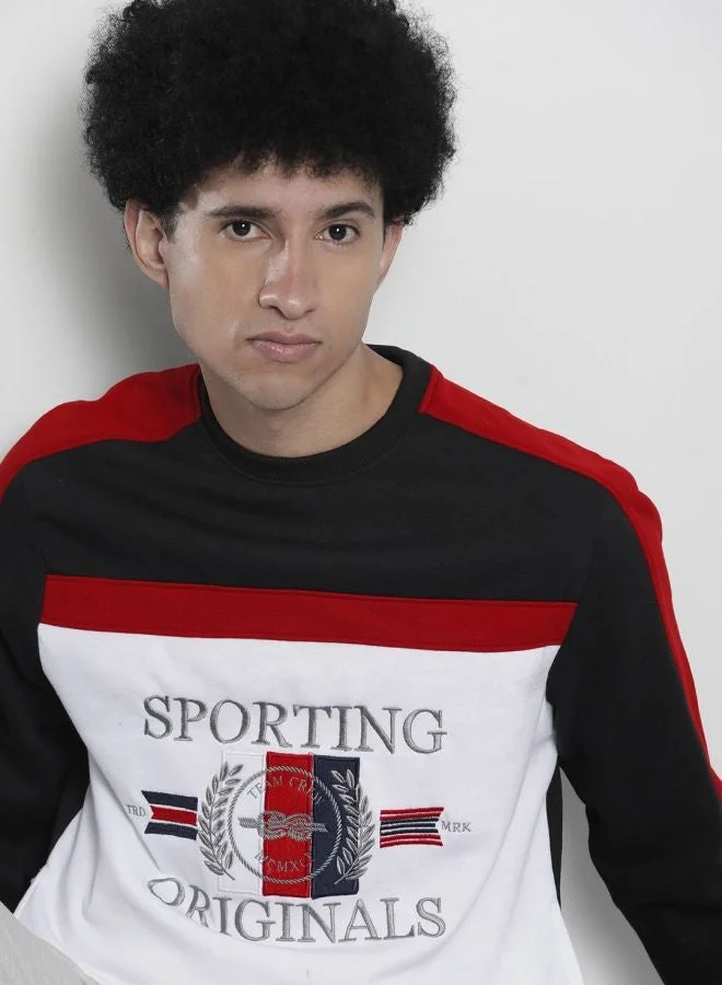 The Indian Garage Co  The Indian Garage Co Men Regular Fit Solid Crew Neck Full Sleeves Sweatshirt  | Best Price UAE