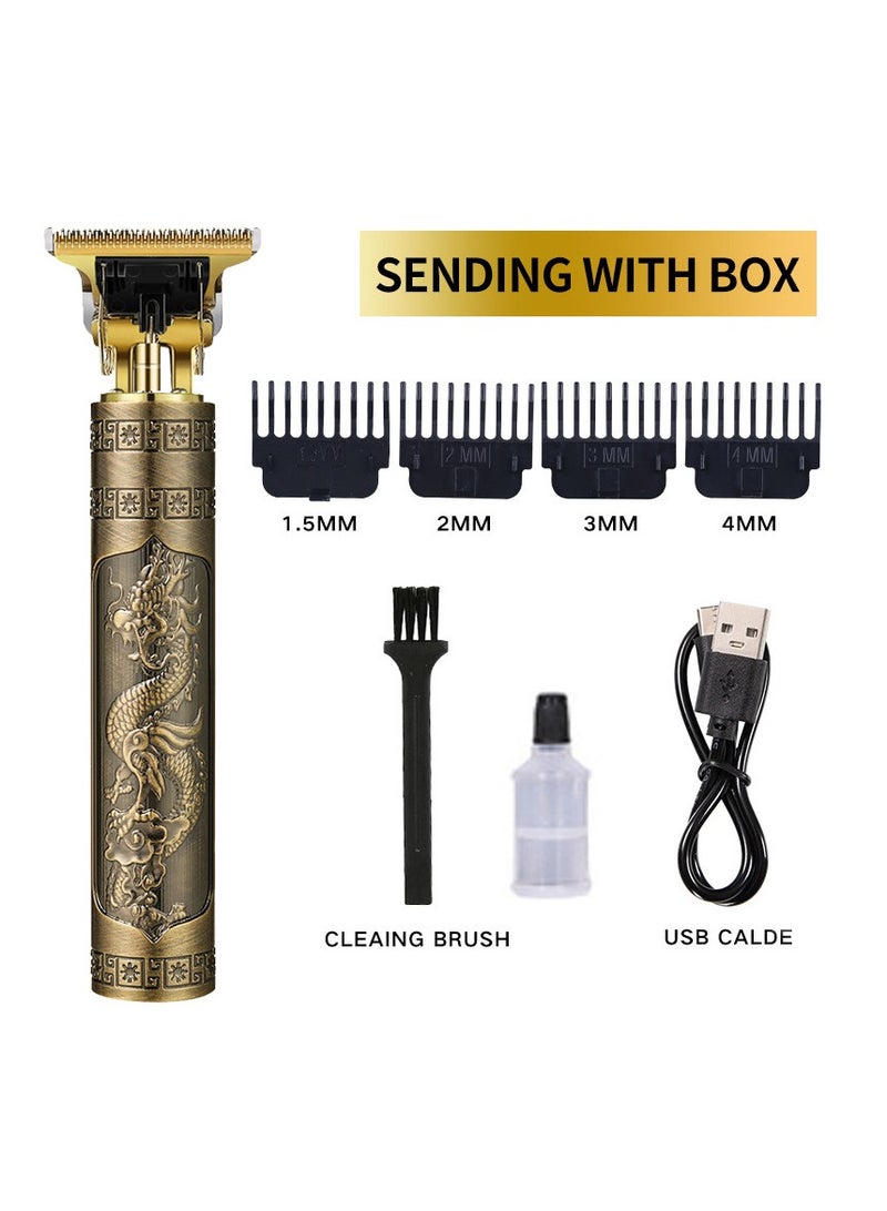 2024 New Professional Hair Clipper USB Rechargeable Electric Hair Trimmer Men Shaver, Professional Cordless Hair Clipper, Beard Trimmer Men Hair Trimmer, Men Hairline Hair Trimmer - Upgraded Electroplating Dragon (ABS) - Image 1