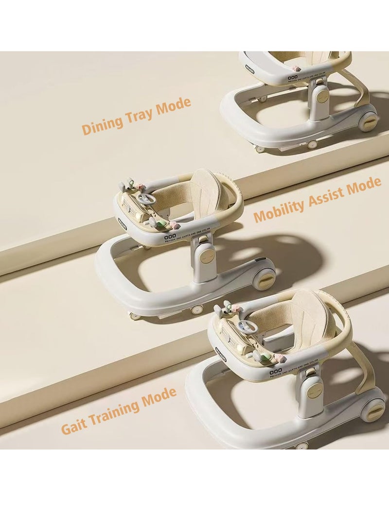 بيبي لاند مشاية أطفال، مشاية أطفال دائرية متعددة الاستخدامات 5 في 1، ارتفاع قابل للتعديل، قابلة للطي، مركز أنشطة مع عجلات وصينية ألعاب موسيقية، مشاية أطفال رضع للأولاد والبنات من عمر 6 إلى 24 شهرًا (بيج) - Image 3