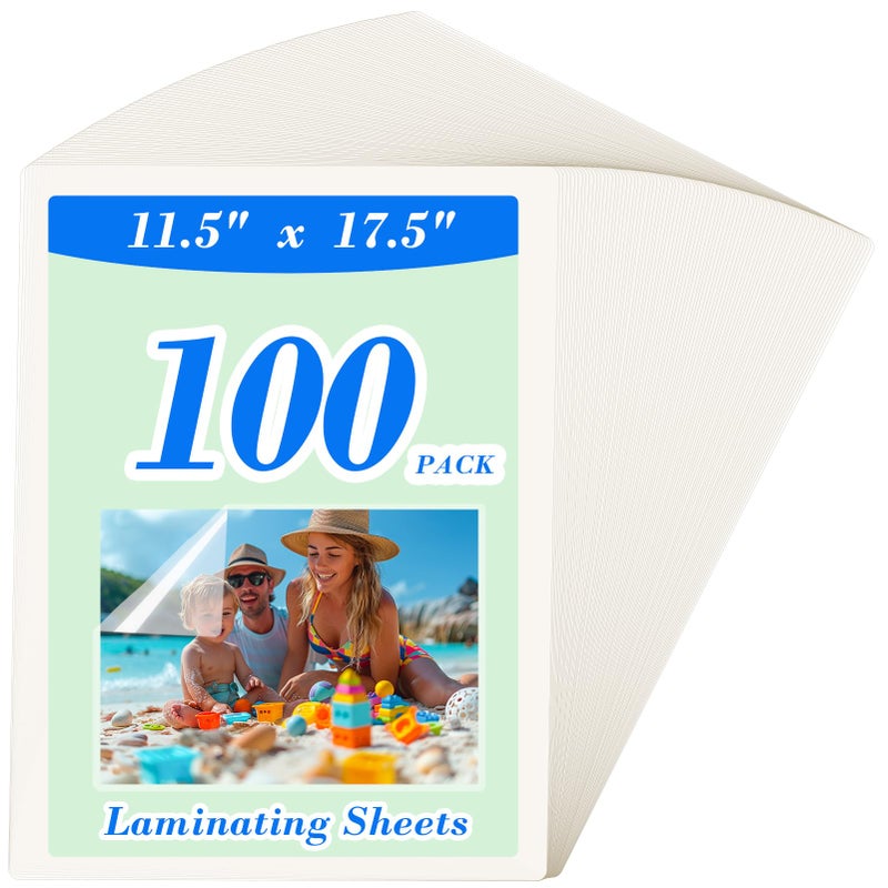HORLIMER 100 Pack 11x17 Laminating Sheets Clear Thermal Laminating Pouches 115 x 175 for Laminator 3 Mil