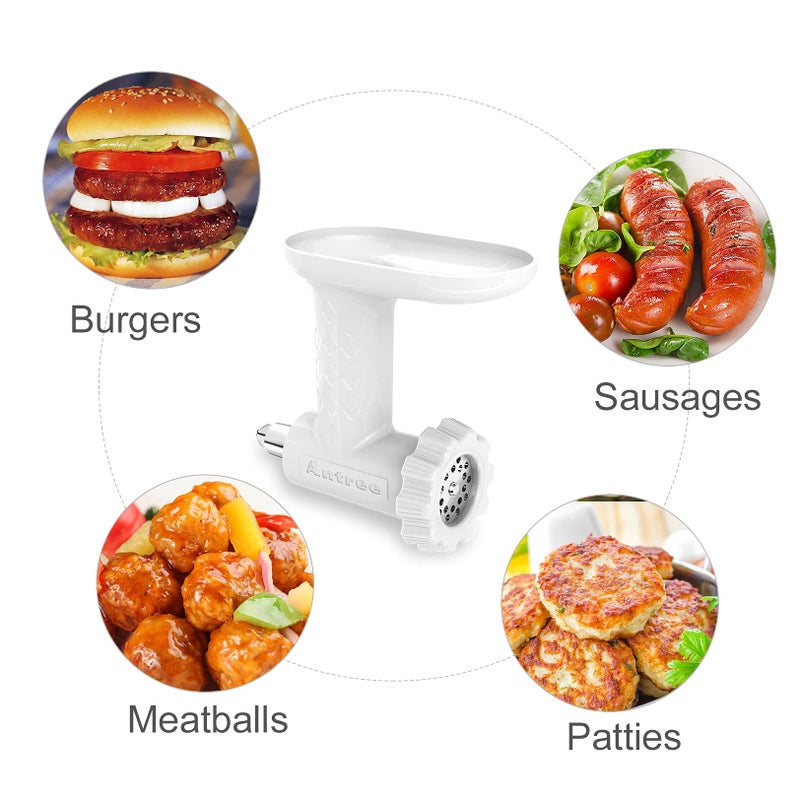 Antree Food Meat Grinder Attachments for KitchenAid Stand Mixers, Excellent Food Grade Meat Grinder Accessories Meat Mixer Attachment Including 2 Sausage Stuffer Tubes Rust-proof and Durable - Image 3