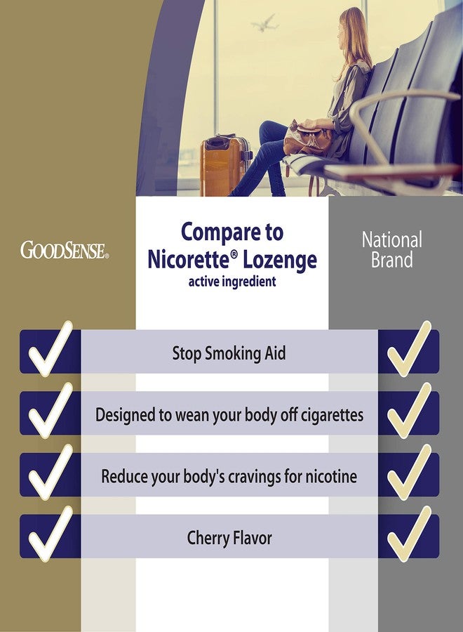 GoodSense Nicotine Polacrilex Lozenge, 2 mg (nicotine), Stop Smoking Aid, Cherry Flavor; quit smoking with cherry nicotine lozenge, 108 Count - Image 2
