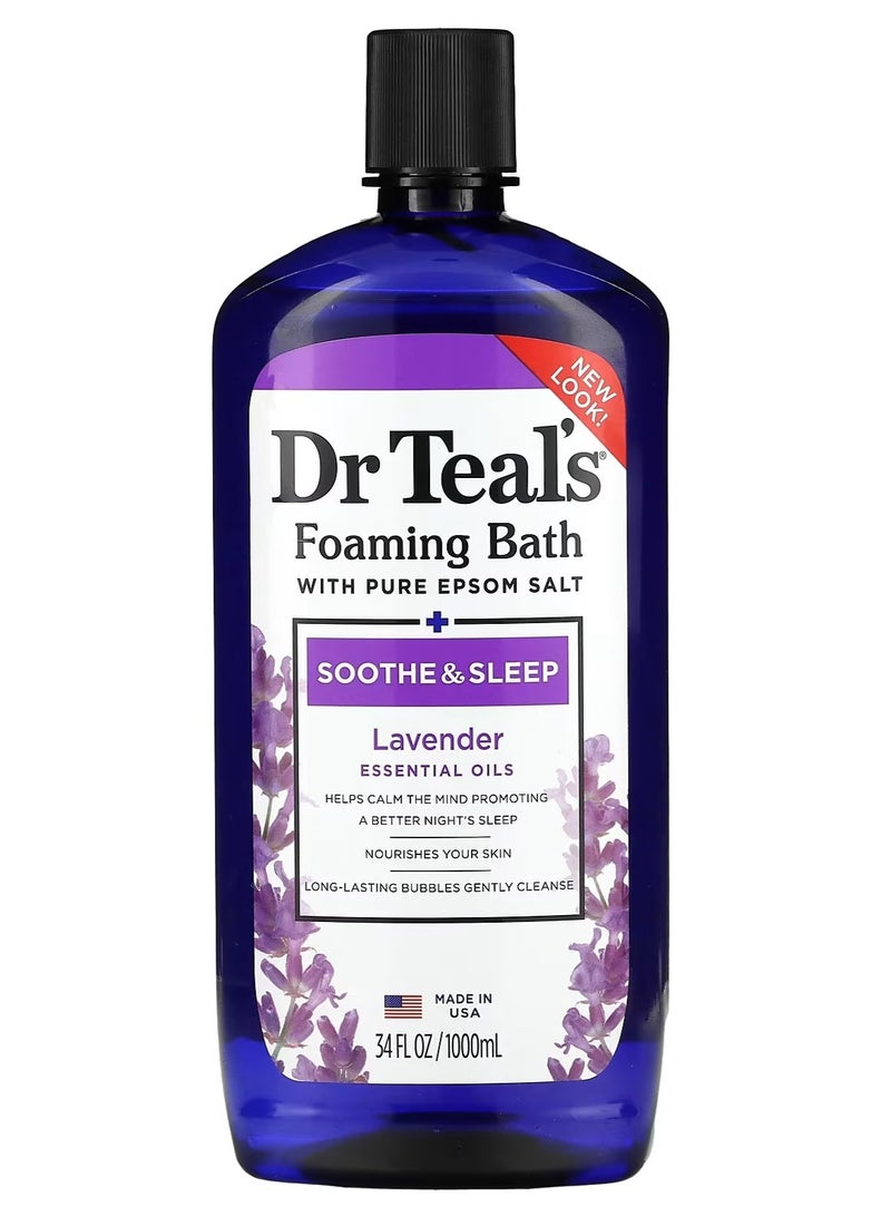 Dr Teal's Foaming Bath With Pure Epsom Salt, Lavender - 1000ml - Image 1