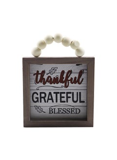 Generic Thanksgiving Wood Hanging Sign Letter Harvest Blessings Front Door Sign Wreath Door Hanger Sign for Wall Rustic Farmhouse Party Decoration  - Image 1