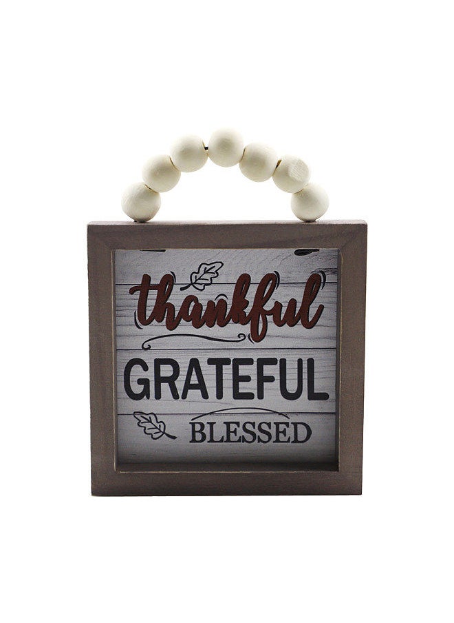 Generic Thanksgiving Wood Hanging Sign Letter Harvest Blessings Front Door Sign Wreath Door Hanger Sign for Wall Rustic Farmhouse Party Decoration  - Image 1
