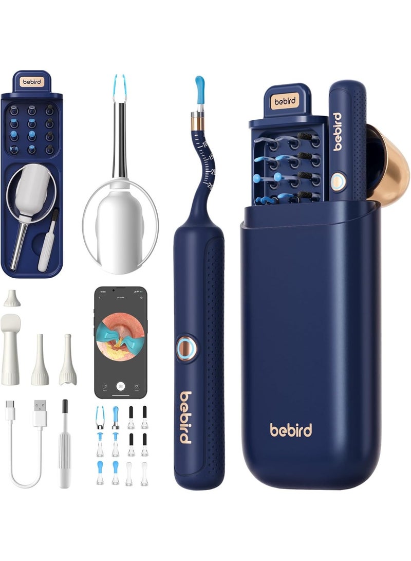 Bebird Visual Ear Wax Removal Tool - HD Endoscope with Light, Wireless WiFi Ear Cleaner Kit for Family Blue - Image 1