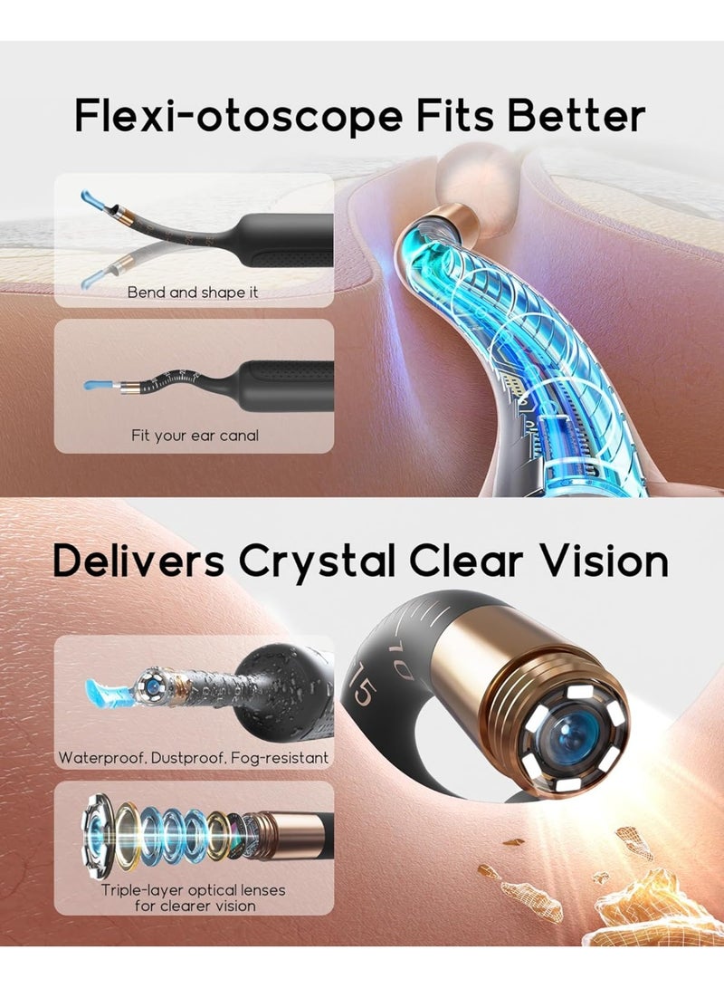 Bebird Visual Ear Wax Removal Tool - HD Endoscope with Light, Wireless WiFi Ear Cleaner Kit for Family Blue - Image 3