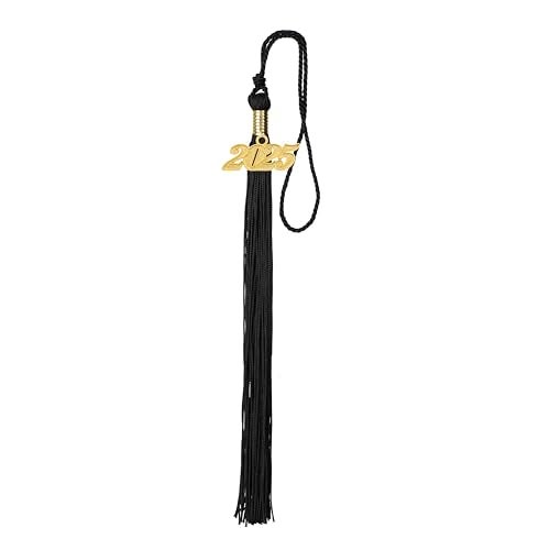 FtyFty Unisex Adult Matte Graduation Cap with Tassel Year Charm (Black) - Image 4