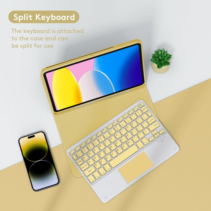Wireless BT Keyboard USB Keypad with PU Leather Protecting Case for Tablet Compatible with iPad Air 4 10.9in/iPad Air5 10.9in/iPad Pro 11in(2018)/iPad 11in(2020)/iPad 11in(2021)/iPad 11in(2022) - Image 2
