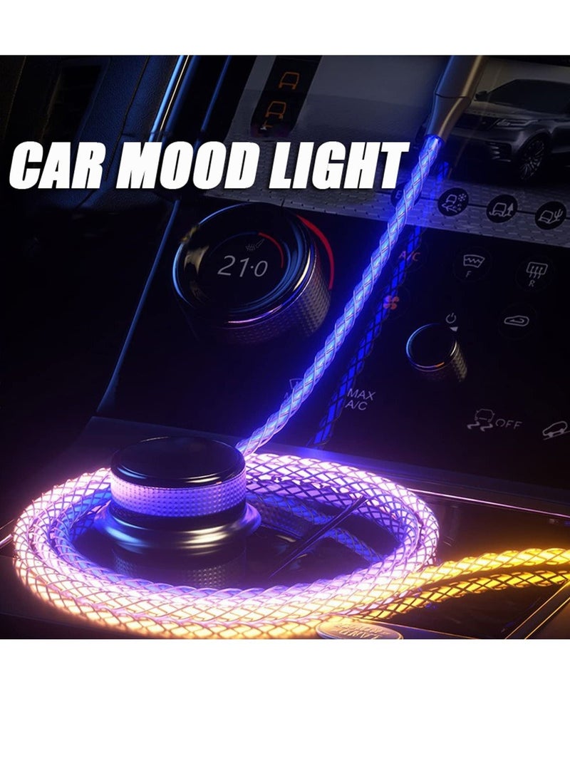 Excefore - 3 in 1 Light Up Charger Cord, LED Light Up RGB Light Gradual USB C Cable, LED Fast Charging Cable,Suitable for Smart Phones and All Type C Device (1.2m) - Image 1