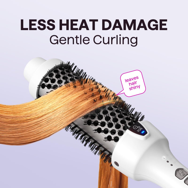 Wavytalk Thermal Brush, 1.5 Inch Ionic Thermal Round Brush Makes Hair Smoother Get Natural Curls (White) - Image 5