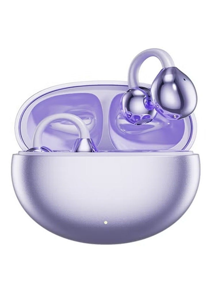 Open Ear Ring True Open Ear Headphones, Lightweight Comfort Open Ear Clip Wireless Earbuds,40h Battery,Bluetooth 5.4 Headphones,Sweatproof Air Conduction Earphones Fit Sports Running, Exercise Purple - Image 1
