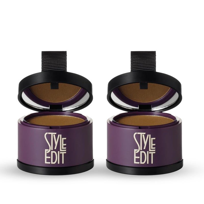Style Edit Root Touch Up Powder for Medium Brown Hair  Cover Up Hair Color for Grays and Roots Coverage  Mineral Infused Binding Hairline Powder 2 Pack
