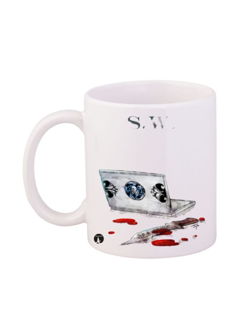 RKN Supernatural Printed Mug White/Blue/Red 12ounce