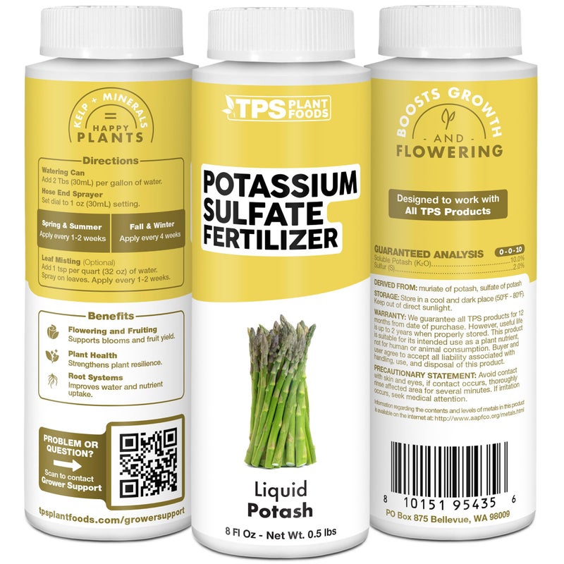 TPS NUTRIENTS Potassium Sulfate Fertilizer, Premium Potassium and Sulfur Plant Nutrient Blend, 8 oz (250mL) - Image 5